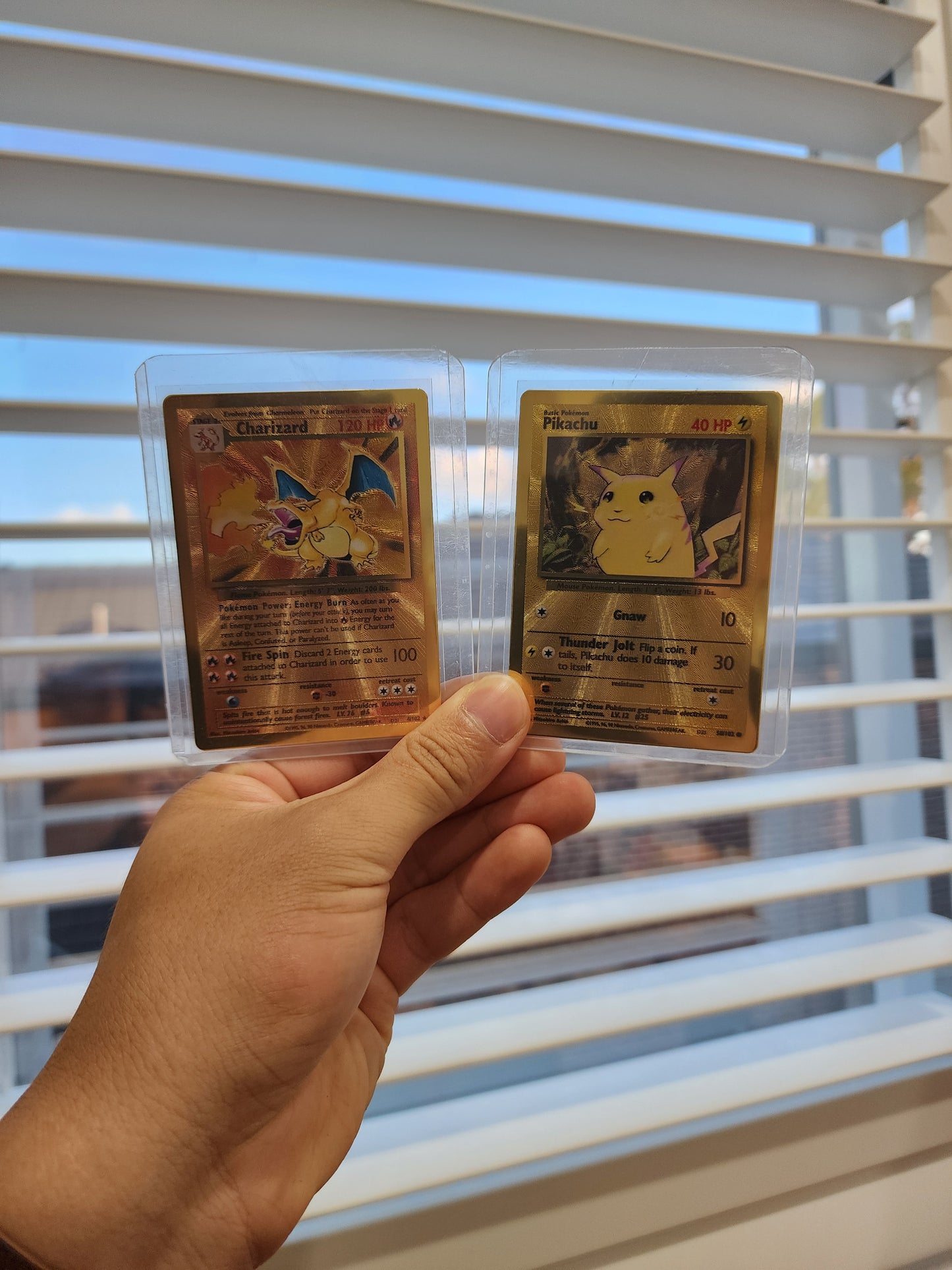 Spin the Wheel - Charizard Gold and Pikachu Gold Premium Collection Cards Ungraded