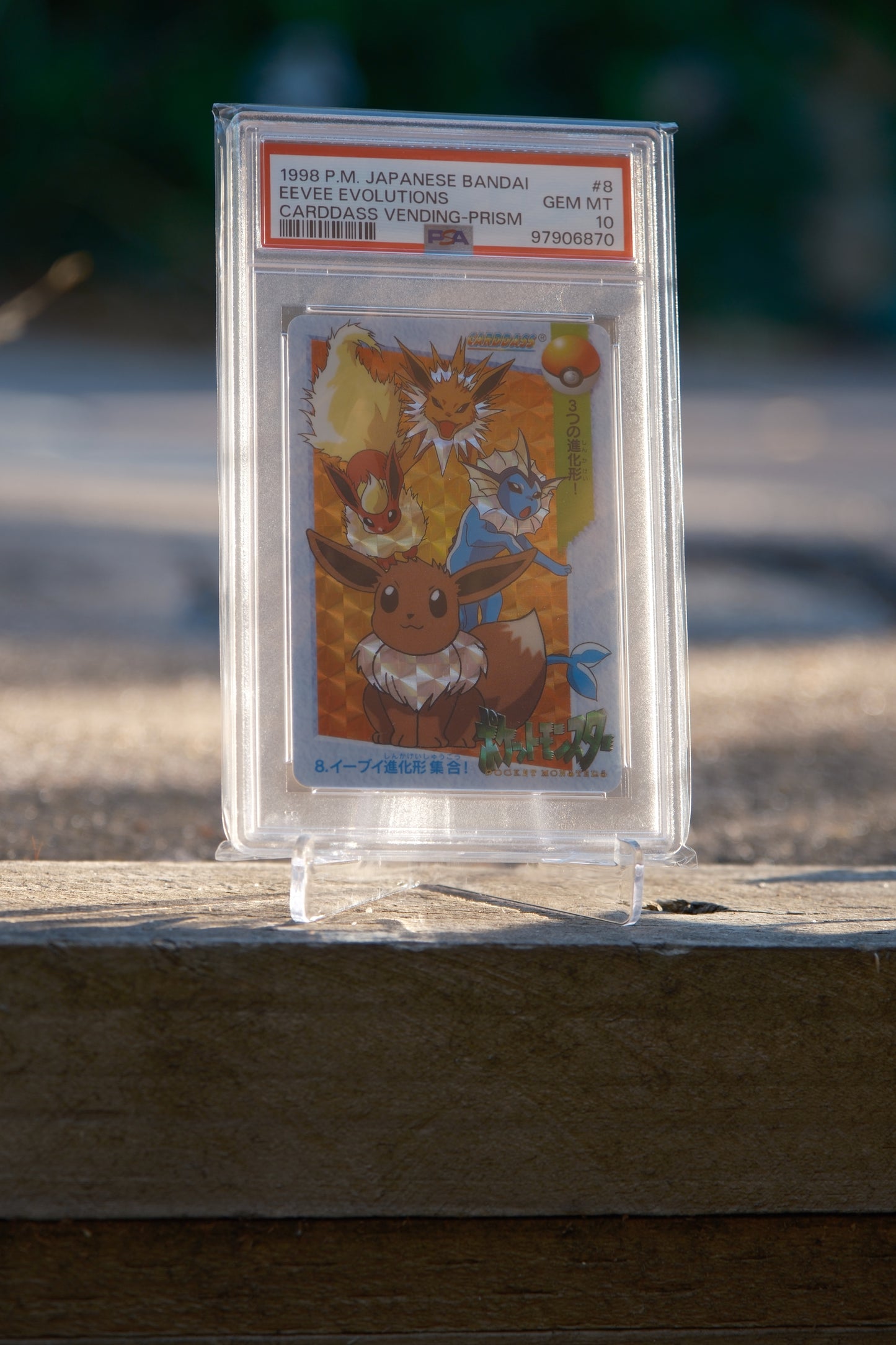 1998 Pokemon Japanese Bandai Eevee Evolutions Carddass Vending-Prism #8 PSA 10